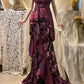 Lila Spitze Wunderschöne Meerjungfrau Langes Satin Ballkleid Abendkleid gh4440