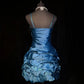 Blue Beaded Short satin Homecoming Dress Prom Dress Evening Dress gh4538