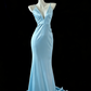 Robe de soirée longue en satin blanc style sirène, élégante, gh4474