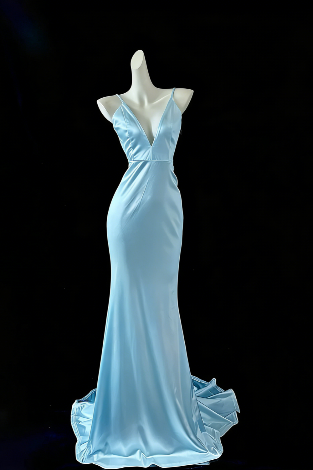 Robe de soirée longue en satin blanc style sirène, élégante, gh4474