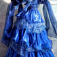 A gorgeous, shimmering blue long tulle ball gown gh6848