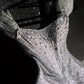 girlhomeshops – Weißes, wunderschönes, exquisites, perlenbesetztes, langes Prinzessinnen-Ballkleid aus Tüll, Ballkleid gh5694