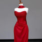 Girlhomeshops -Red simple unique long satin prom dress evening dress party dress gh5116