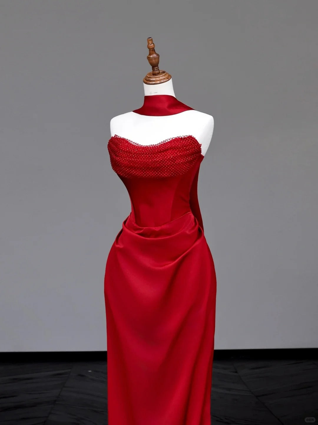 Girlhomeshops -Red simple unique long satin prom dress evening dress party dress gh5116