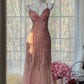 Pink Romantic Fairy Exquisite Bead Decoration Medium/Short Chiffon Date Dress Party Dress gh6912