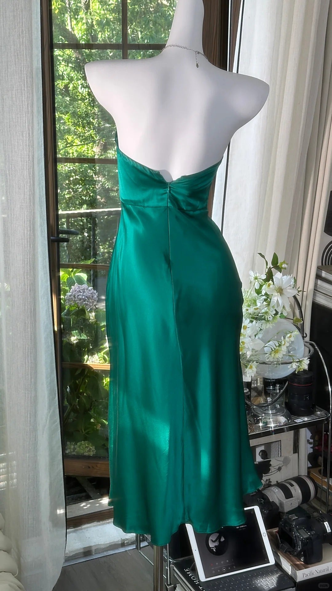 Girlhomeshops-Dunkelgrünes kurzes Chiffon-Heimkehrkleid, Geburtstagspartykleid, gh5167