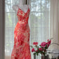 Red Beaded Romantic Elegant Long Chiffon Ball Gown Evening Gown Party Gown Date Gown gh4615