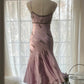 Pale Pink Elegant Fashion Sophisticated Beaded Sweetheart Neck Spaghetti Straps Long Chiffon Ruffled Homecoming Dress Prom Dress Evening Dress Birthday/Vacation Party Dress Prom Dress gh4067