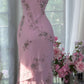 Pink Floral Beading Elegant Long Chiffon Ball Gown Evening Dress Party Dress gh4750