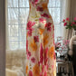 Colorful Romantic Floral Elegant Fashion Exquisite Beaded Long Chiffon Ball Dress Evening Dress Party Dress Valentine's Day Date Dress Wedding Guest Dress gh4007