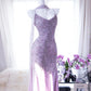 Hellviolettes, elegantes, romantisches, exquisites, perlenbesetztes, langes Chiffon-Ballkleid, Abendkleid für Geburtstage, Hochzeitsgäste und Feiertage, Partykleid, Abschlussballkleid gh4022
