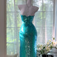 Girlhomeshops-Emerald Blue Shiny Long Sequin Prom Dress Evening Dress Party Dress gh5078