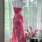Pink Fashion Elegant Long Chiffon Travel Holiday Party Dress gh4888