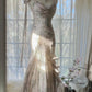 Pink Romantic Fashion Elegant Exquisite Beaded Spaghetti Straps Long Tulle Chiffon Ruffle Ball Gown Evening Dress Party Dress gh4057