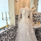White Long Sleeve Lace Waist-Cinched Fitted Long Romantic Dress, Wedding Gown gh7494