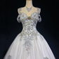 Sweetheart White Princess Ballgown Wedding Dress Off Shoulder Detachable Sleeves Sparkly Tulle Bridal Gown gh9539