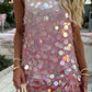 Robe de soirée courte rose à paillettes, idéale pour les fêtes ou les cocktails, gh4853