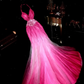 ✨Girlhomeshops-Hot Pink Ombre Rhinestone Beaded Mermaid Prom Dress gh10170