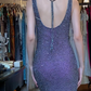 Sleeveless Round Neck Ombre Evening Gown Full Beaded Sequin Fitted Mermaid Vintage Long Prom Dress gh9703