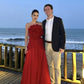 Red unique design three-dimensional rose long elegant ball gown evening dress wedding guest dress gh3119