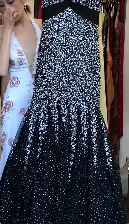Strapless Sweetheart Ombre Silver Sequin Mermaid Long Evening Prom Dress gh9794