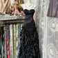 Schwarzes wunderschönes elegantes langes Meerjungfrau-Ballkleid mit schmalem Schnitt, Abendkleid, Partykleid gh3247