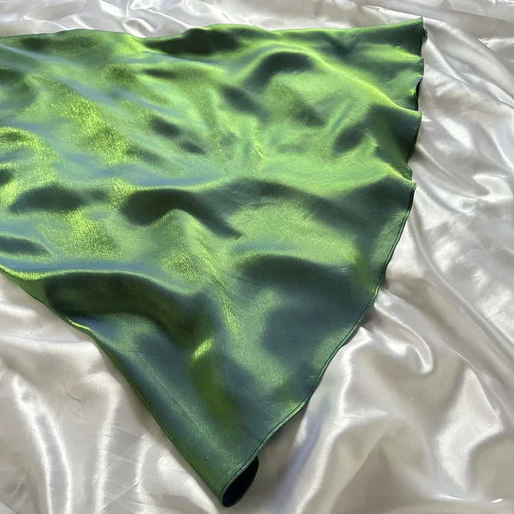 🔮✨Iridescent deep purple and blue glossy sparkly stunning stunning unique stylish beautiful elegant delicate floral long satin ball gown evening dress birthday party dress prom dress gh3917