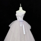 Lavender Strapless Cinched Waist Voluminous Princess Skirt Long Romantic Dress, Wedding Gown gh7901