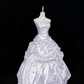 Lavender Strapless Beaded Cinched Waist Voluminous Princess Skirt Long Romantic Dress, Wedding Gown gh7951