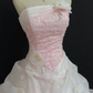 Blush Pink Strapless Long Romantic Gown with Fitted Waist and Fluffy Tiered Cake Skirt, Wedding Dress & Bridal Gown gh8302