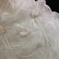 Off-white strapless elegant romantic gown with cinched waist and fluffy princess skirt, wedding dress & bridal gown gh8256