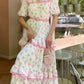 girlhomeshops-Rosa Kurzärmeliges Urlaubskleid gh5934