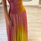 girlhomeshops – Rosa Gelb Vogue Farbverlauf Langes Chiffon-Ballkleid Hochzeitsgast-Partykleid gh5569