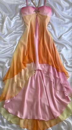 Robe de soirée longue en mousseline de soie rose orange élégante fantaisie robe de soirée robe de conte de fées gh3178