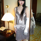 Silver Grey Spaghetti Strap Vintage Fitted Waist Elegant Prom Gown, Evening Party Dress gh8353