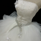 Off-White Strapless Rhinestone Cinched Waist Voluminous Princess Skirt Elegant Luxury Romantic Dress, Wedding Gown gh7992