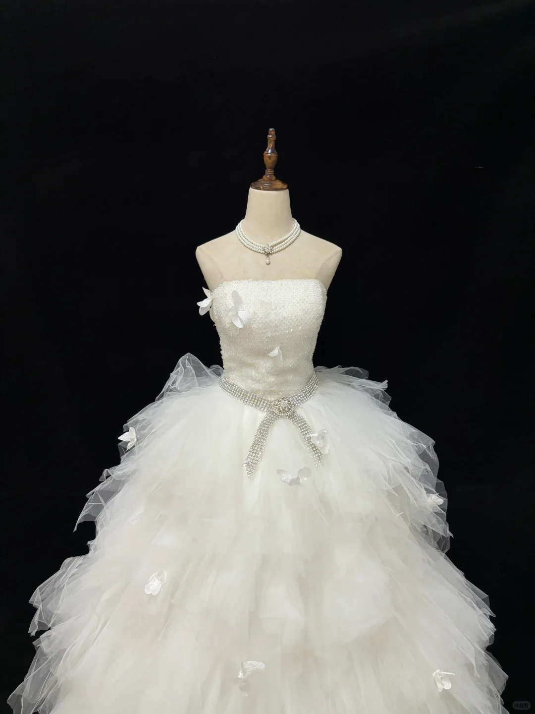 Off-White Strapless Rhinestone Cinched Waist Voluminous Princess Skirt Elegant Luxury Romantic Dress, Wedding Gown gh7992