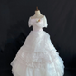 Blush Pink Vintage Neckline Romantic Gown, Cinched Waist & Voluminous Princess Skirt, Wedding Dress & Bridal Gown gh8212