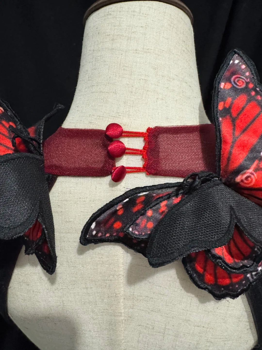 Girlhomeshops-Red black gradient retro fashion butterfly fairy exquisite long backless evening dress tulle prom dress gh5355
