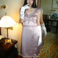 Light Brown Coffee Satin Beaded Vintage Elegant Prom Gown, Evening Party Dress gh8354