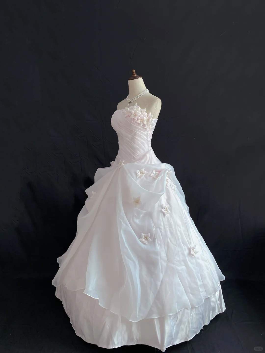 Blush Pink Strapless Long Romantic Gown with Cinched Waist and Voluminous Princess Skirt, Wedding Dress & Bridal Gown gh8213