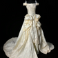 Light Apricot Strap Off-the-Shoulder Fitted Waist Retro Style Ball Gown, Evening Dress gh7169