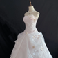 Blush Pink Strapless Long Romantic Gown with Cinched Waist and Voluminous Princess Skirt, Wedding Dress & Bridal Gown gh8213