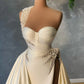 One Shoulder Pearls Satin Bridal Gown evening dress gh2567