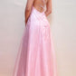 Robe de soirée longue en satin et tulle à bretelles spaghetti, élégante et exquise, rose, à la mode, robe de bal, robe de soirée, robe de remise de diplôme, gh3487