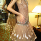 Champagne Gold V-Neck Sequin Vintage Luxury Exquisite Prom Gown, Evening Party Dress gh8373