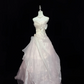 Blush Pink Gradient Strapless, Cinched Waist, Voluminous Gentle Style Skirt Long Romantic Dress, Wedding Gown gh8042