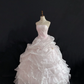 Blush Pink Strapless Romantic Gown with Cinched Waist and Voluminous Skirt, Wedding Dress & Bridal Gown gh8216