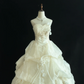 Off-white Strapless Elegant Romantic Gown, Cinched Waist, Voluminous Princess Skirt, Wedding Dress & Bridal Gown gh8176