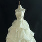 Off-white Strapless Elegant Romantic Gown, Cinched Waist, Voluminous Princess Skirt, Wedding Dress & Bridal Gown gh8176